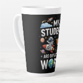 Mijn studenten zijn in deze ruimte wereld latte mok (Linkerhoek)