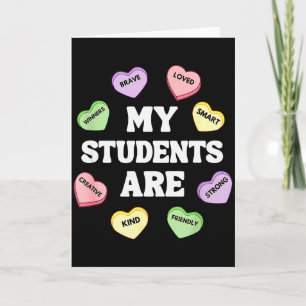 Mijn studenten zijn slimme Candy Heart-leraar Vale Kaart