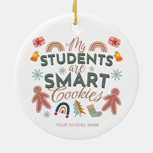Mijn studenten zijn slimme koekjes Boho kerst Keramisch Ornament (Achterkant)
