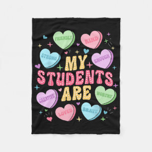 Mijn studenten zijn vriendelijke sterke Candy Hear Fleece Deken