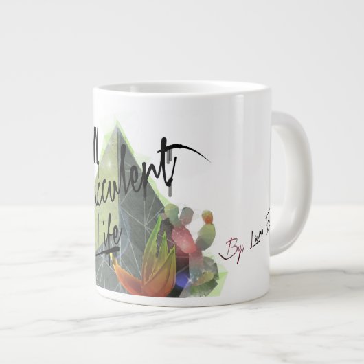 Mijn Succulente Life Fun Mok (Voorkant rechts)