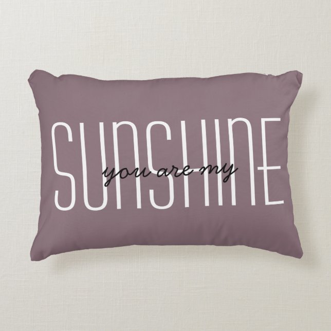 Mijn Sunshine Citaat Zachte Druif Aangepaste Decor Accent Kussen (Voorkant)