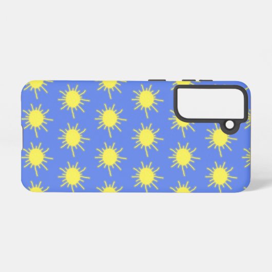 Mijn Sunshine Telefoonhoesje (Sky Blue & Yellow) Samsung Galaxy Hoesje (Achterkant horizontaal)