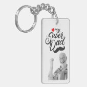 Mijn super vader, vrolijke Vaderdag, papa foto Sleutelhanger (Voorkant Links)