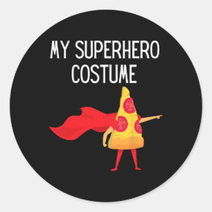 Mijn superheld pizza met Cape Halloween kostuum pl Ronde Sticker