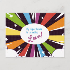Mijn superkracht verspreidt liefde. briefkaart