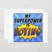 Mijn Superpower gaat stemmen Briefkaart (Voorkant / Achterkant)