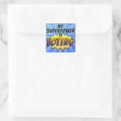 Mijn Superpower gaat stemmen Vierkante Sticker (Tas)