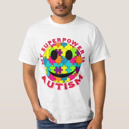 Mijn Superpower is Autisme! T-shirt (Voorkant)