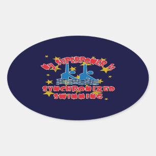 Mijn Superpower is gesynchroniseerd zwemmen Ovale Sticker