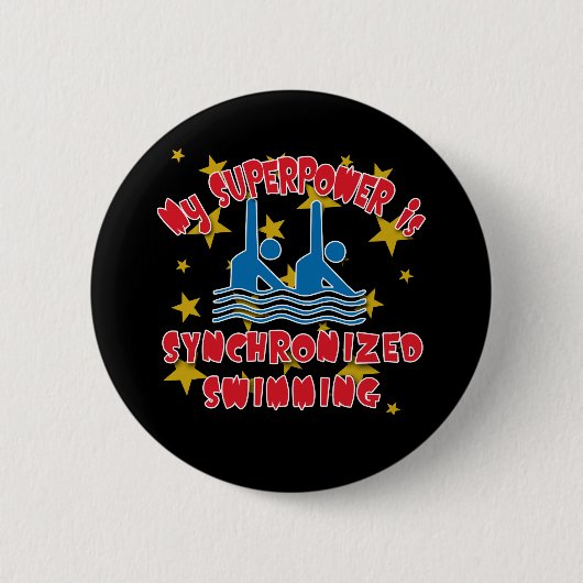 Mijn Superpower is gesynchroniseerd zwemmen Ronde Button 5,7 Cm (Voorkant)