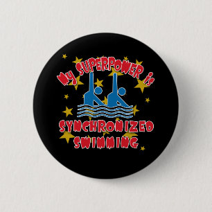 Mijn Superpower is gesynchroniseerd zwemmen Ronde Button 5,7 Cm