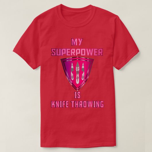 Mijn Superpower is Knife die roze badge Classic Th T-shirt (Design voorkant)