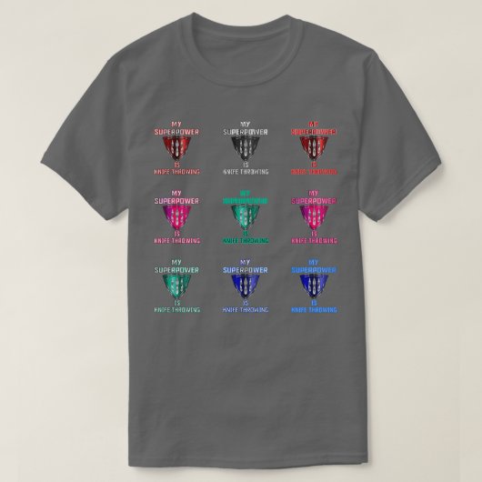 Mijn Superpower is Knife Throwing Assorted T-shirt (Design voorkant)