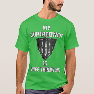 Mijn Superpower is Knife Throwing Black Badge T-shirt
