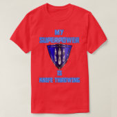 Mijn Superpower is Knife Throwing Blue Badge 1 T-shirt (Design voorkant)
