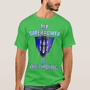 Mijn Superpower is Knife Throwing Blue Badge 2 T-shirt