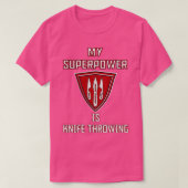 Mijn Superpower is Knife Throwing Red Badge 3 T-shirt (Design voorkant)