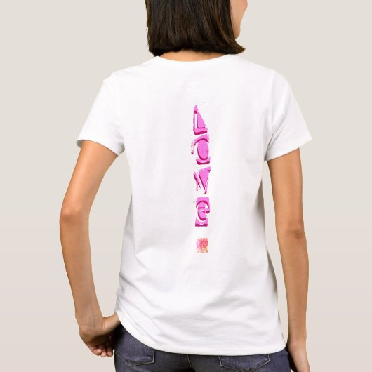 Mijn Superpower is Love Modern Folk roze T-shirt (Achterkant)