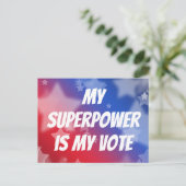 Mijn Superpower is mijn stem Briefkaart (Staand voorkant)