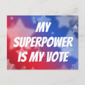 Mijn Superpower is mijn stem Briefkaart (Voorkant)