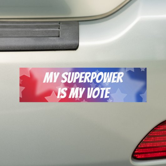 Mijn Superpower is mijn stem Bumpersticker (Op auto)