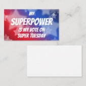 Mijn Superpower is mijn stem op Super Dinsdag Visitekaartje (Voorkant / Achterkant)