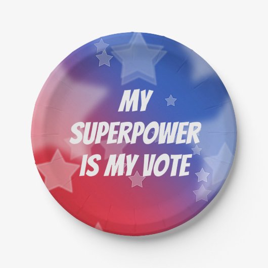 Mijn Superpower is mijn stem Papieren Bordje (Voorkant)