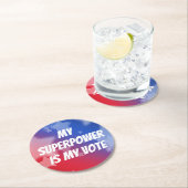 Mijn Superpower is mijn stem Ronde Kartonnen Onderzetter (Insitu)