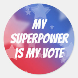 Mijn Superpower is mijn stem Ronde Sticker