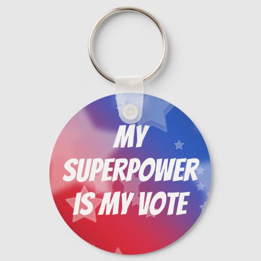 Mijn Superpower is mijn stem Sleutelhanger (Voorkant)