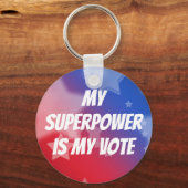 Mijn Superpower is mijn stem Sleutelhanger (Voorkant)