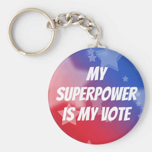Mijn Superpower is mijn stem Sleutelhanger (Voorkant)