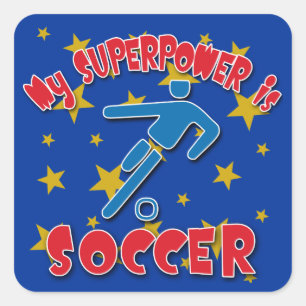 Mijn Superpower is Voetbal Vierkante Sticker