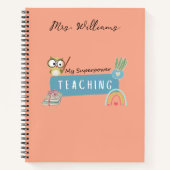 Mijn Superpower & regenboog, rode appel, bloemen Notitieboek (Voorkant)