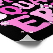 Mijn Support Squad Era Groovy Borstkanker Awarenes Poster (Hoek)