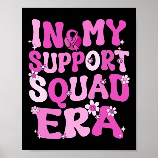Mijn Support Squad Era Groovy Borstkanker Awarenes Poster (Voorkant)