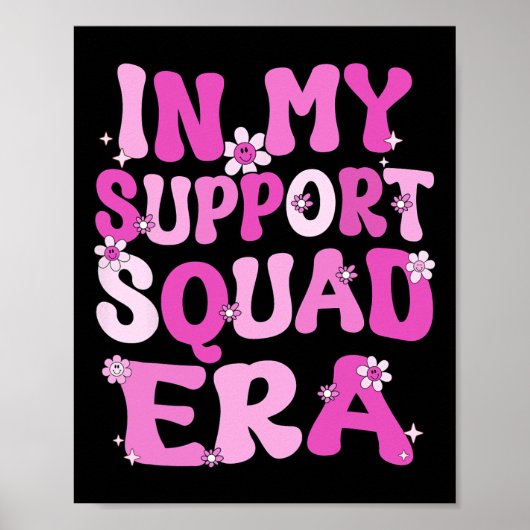 Mijn Support Squad Era Groovy Borstkanker Awarenes Poster (Voorkant)