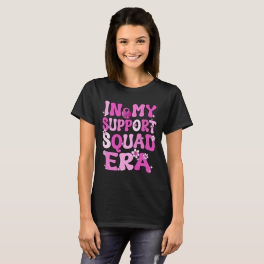 Mijn Support Squad Era Groovy Borstkanker Awarenes T-shirt (Voorkant volledig)