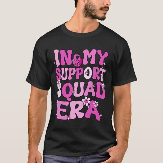 Mijn Support Squad Era Groovy Borstkanker Awarenes T-shirt (Voorkant)