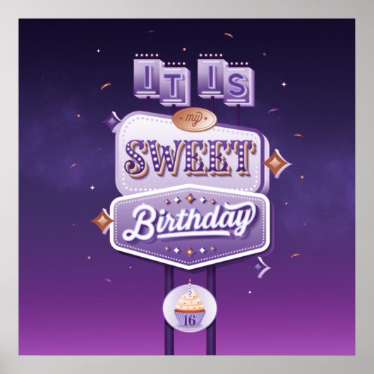 Mijn Sweet Sixteen Square Poster (Voorkant)