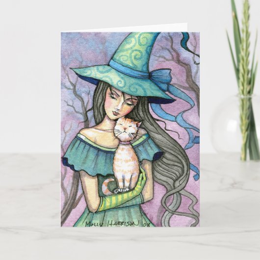 Mijn Sweet Tabby Witch Cat Kaart Notecard (Voorkant)
