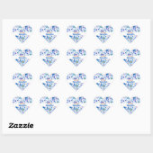 Mijn Sweet Valentijn Botanical Blue Floral Heart Hart Sticker (Vel)