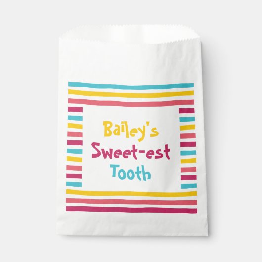 Mijn "Sweetest Tooth" Tas voor de Tandenfee Bedankzakje (Voorkant)