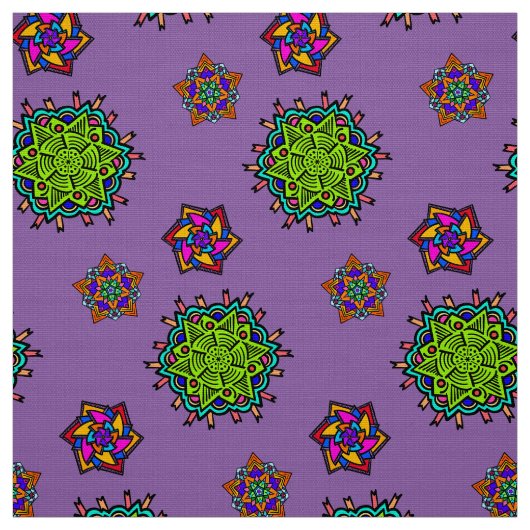 Mijn symmetrische Doodle Patroon #1 Stof (Swatch)