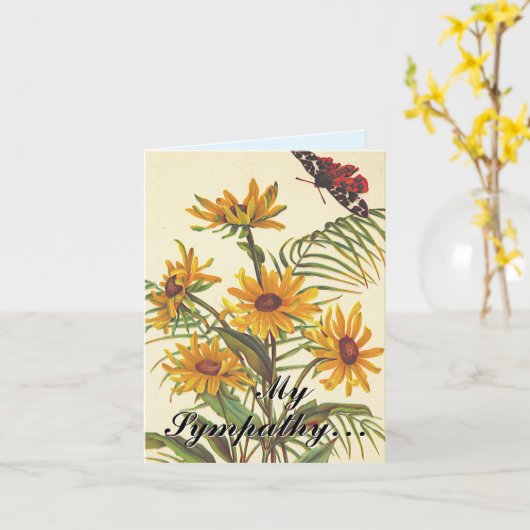 "Mijn sympathie…" + Flowers Condoleances Kaart (Gele Bloem)