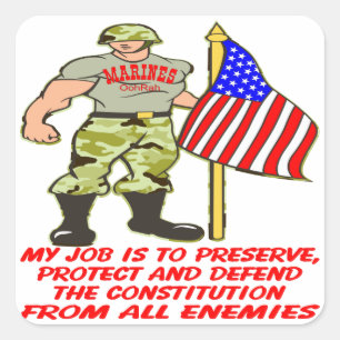 Mijn taak is de Grondwet te behouden en te bescher Vierkante Sticker