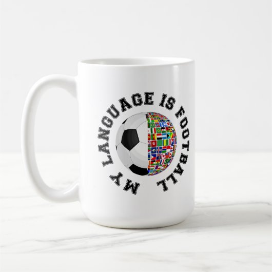 Mijn taal is voetbal koffiemok (Links)