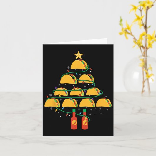 Mijn Tacos Kerstboom Pajama Shirt Xmas Funny Kaart (Gele Bloem)