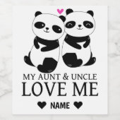 Mijn tante en oom Love me -Panda Wijn Etiket (Enkel label)